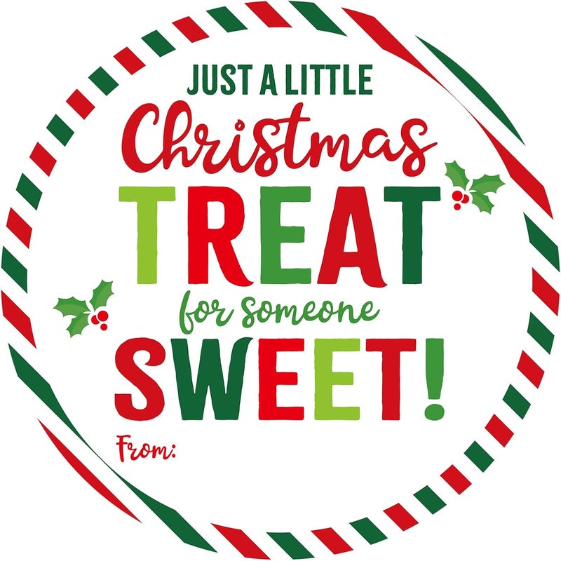 Alynta Christmas Gift Tags Stickers - 2 Inch Holiday Stickers 120Pcs Large Round Christmas Card Sticker Labels Xmas Sticker for Envelope Seals Card Ornament (Red and Green) - Image 1